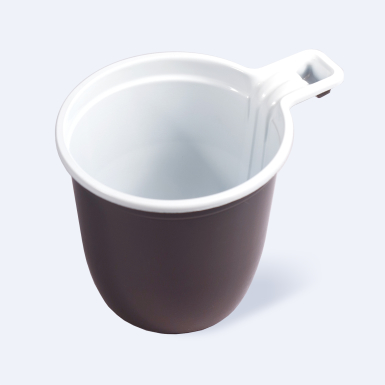 Чашка кофейная 200 мл (бело - коричневая)